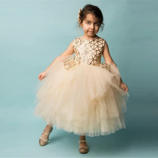 Kids Baby Girls tulle Formal Pageant Bridesmaid Gown Wedding Dress, zoerea.com