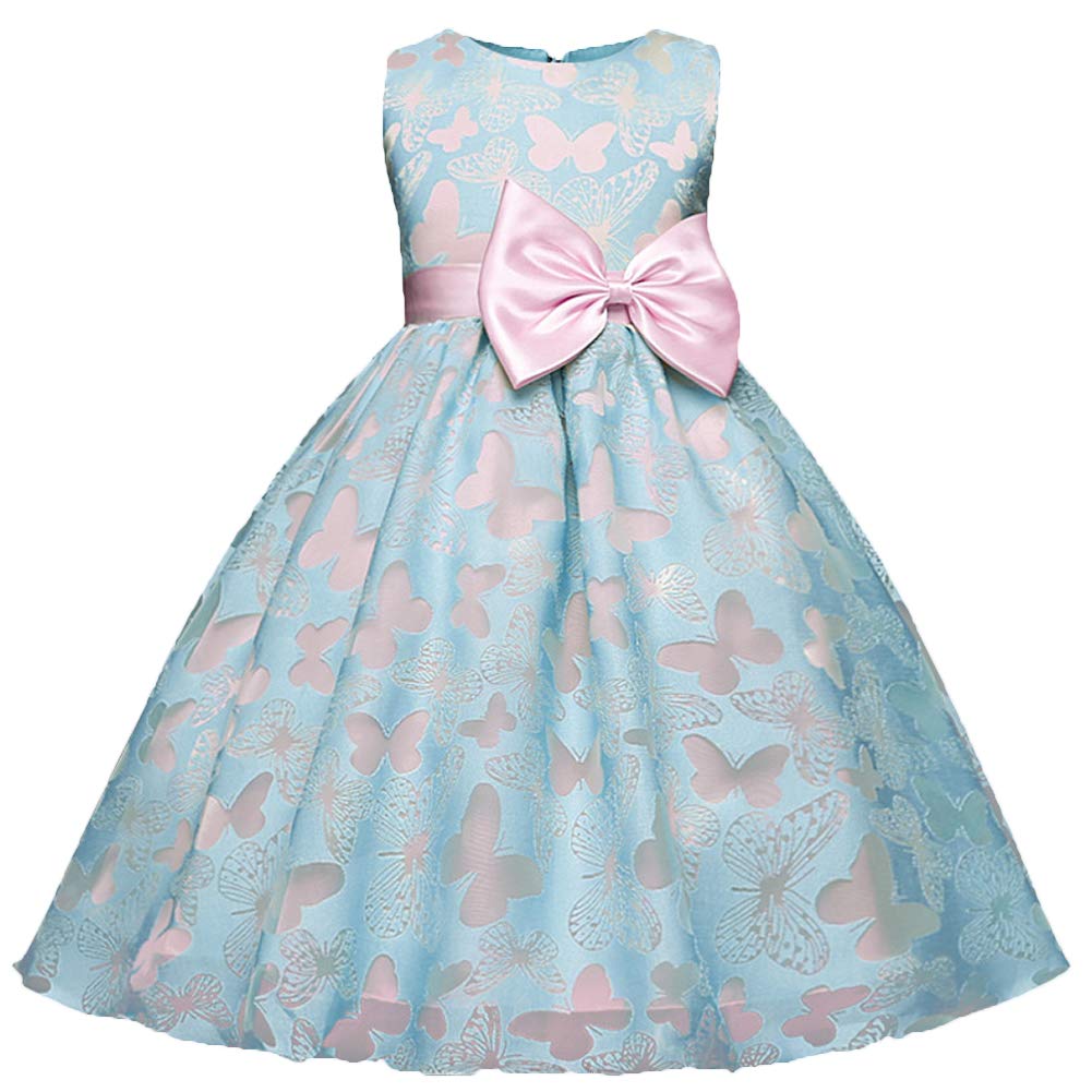 Beautiful Print Solid Bowknot Decor Dress, zoerea.com