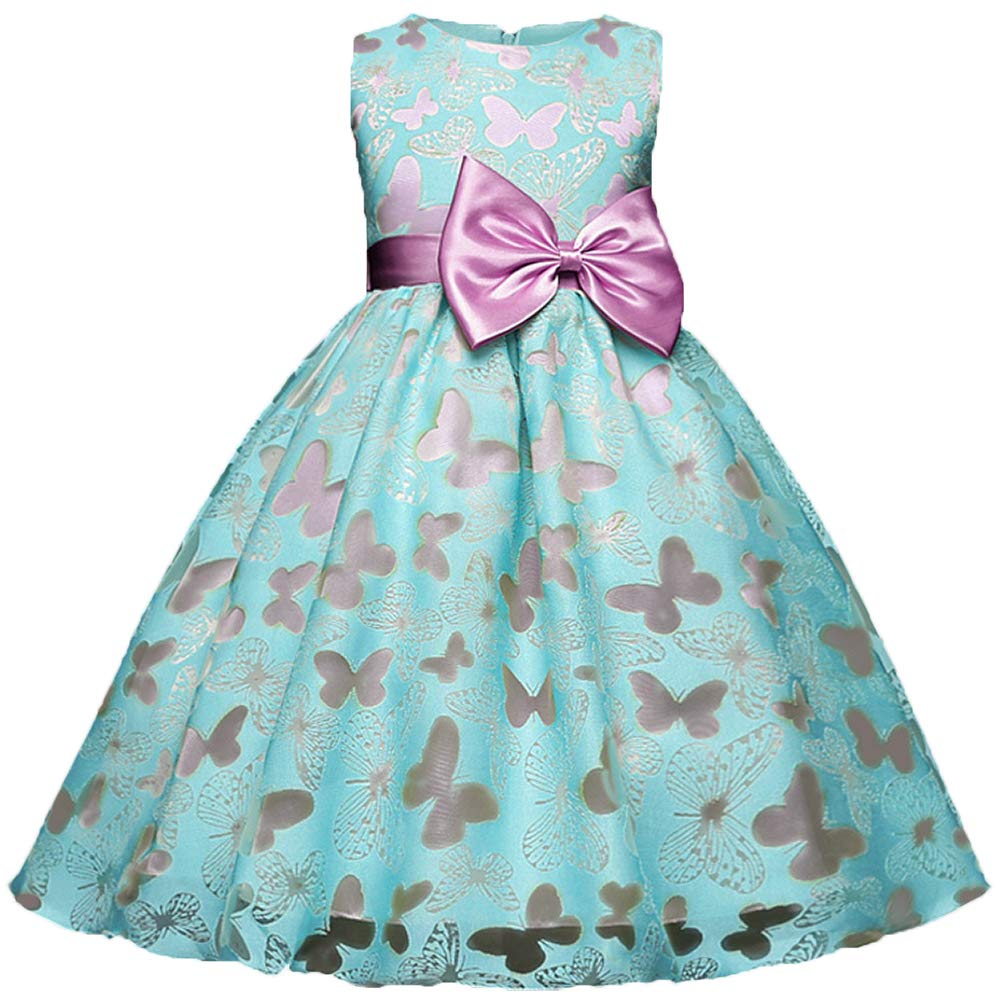 Beautiful Print Solid Bowknot Decor Dress, zoerea.com