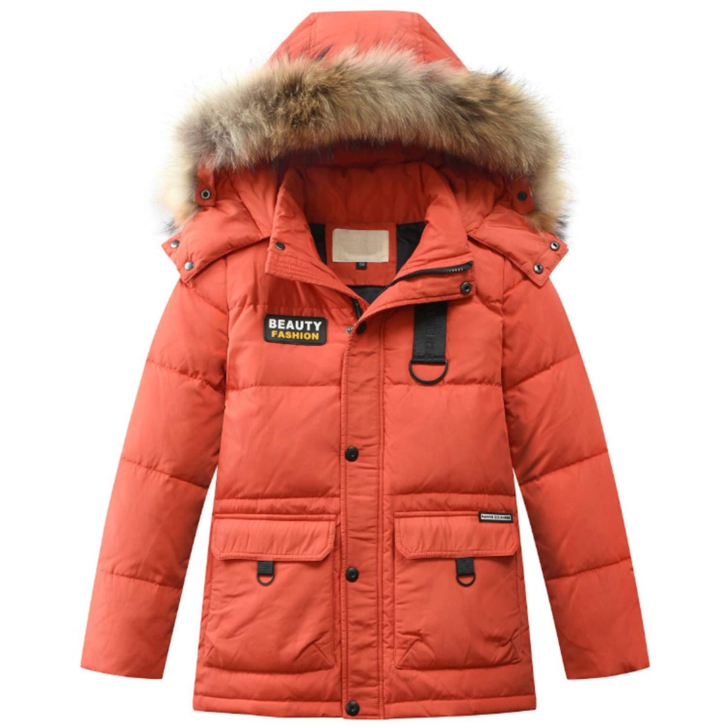 Winter Duck-lining Detachable Hooded Coat, zoerea.com