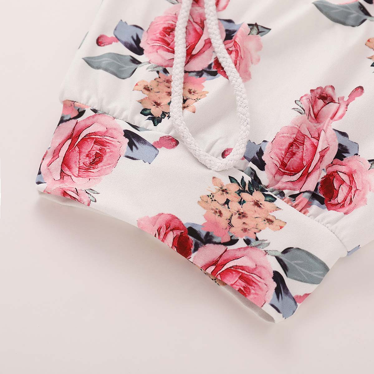 Beautiful Floral Long-sleeve Hoodie, Pants and Headband Set, zoerea.com