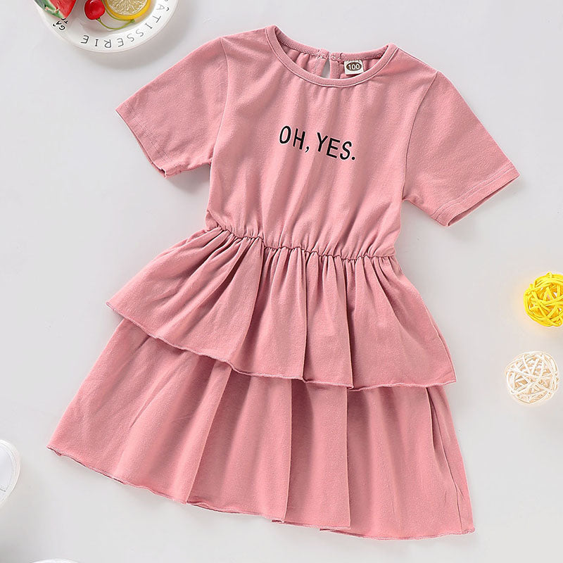 Toddler Baby Girls' Street Chic Short Sleeve Regular Cotton Dress, zoerea.com