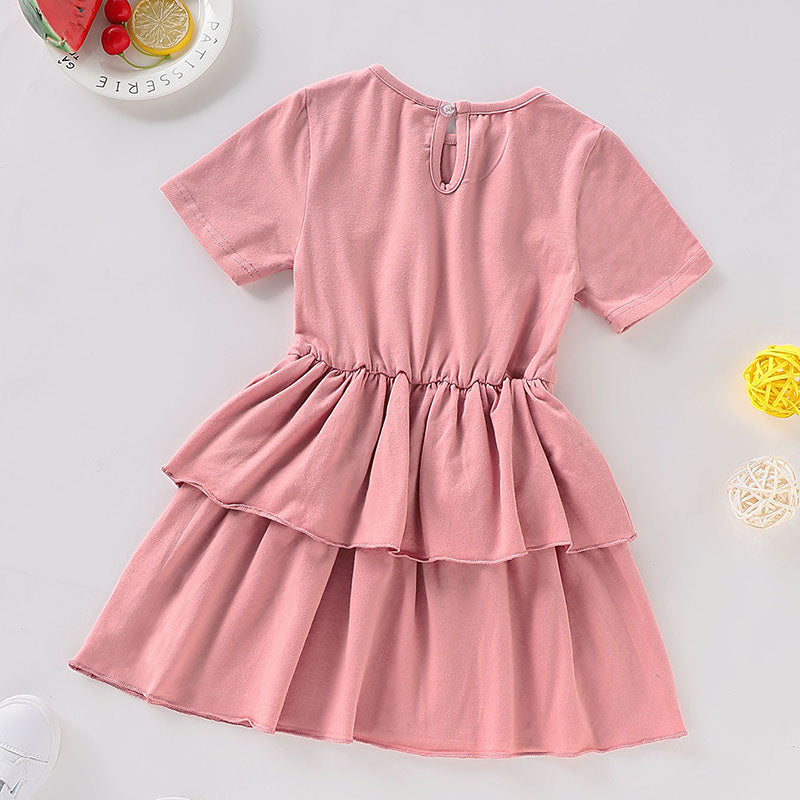 Toddler Baby Girls' Street Chic Short Sleeve Regular Cotton Dress, zoerea.com