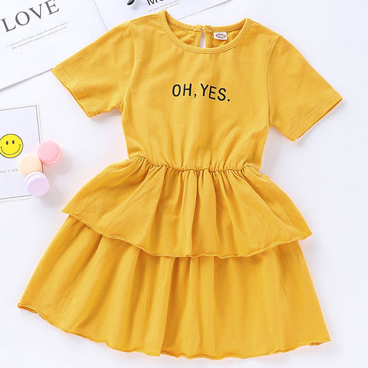 Toddler Baby Girls' Street Chic Short Sleeve Regular Cotton Dress, zoerea.com