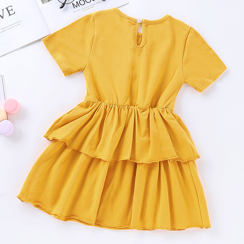 Toddler Baby Girls' Street Chic Short Sleeve Regular Cotton Dress, zoerea.com