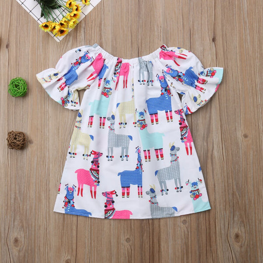 Christmas Kid Toddler Baby Girl Princess Animal Short Sleeve Dress, zoerea.com