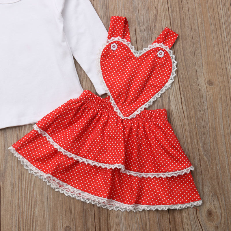 Toddler Kids Baby Girl Xmas Tops Layered Bib Dress Headband Outfits, zoerea.com