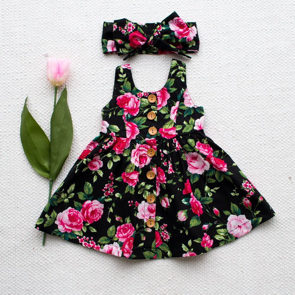 Toddler Infant Kids Baby Girls Summer Floral Princess Party Dress, zoerea.com