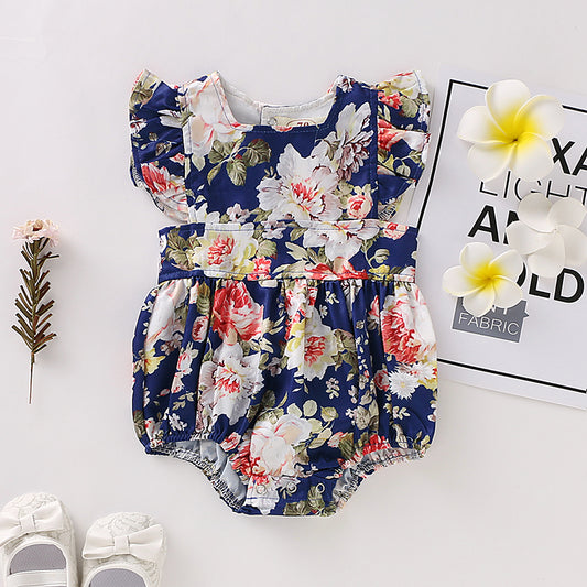 Baby Girls'  Basic Daily / Holiday Floral Printing Sleeveless Bodysuit, zoerea.com