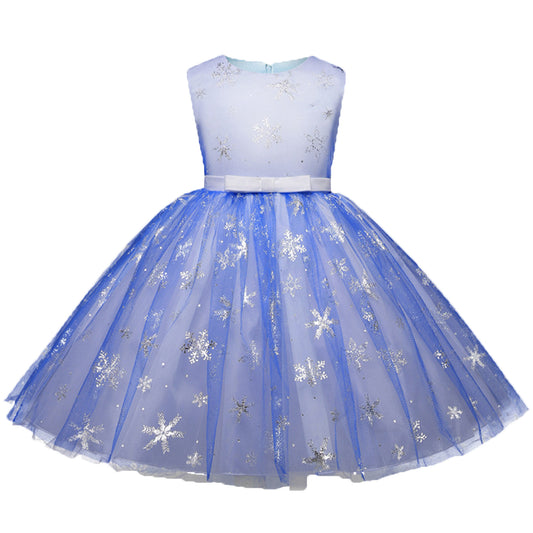 Beautiful Snowflake Print Sleeveless Dress, zoerea.com