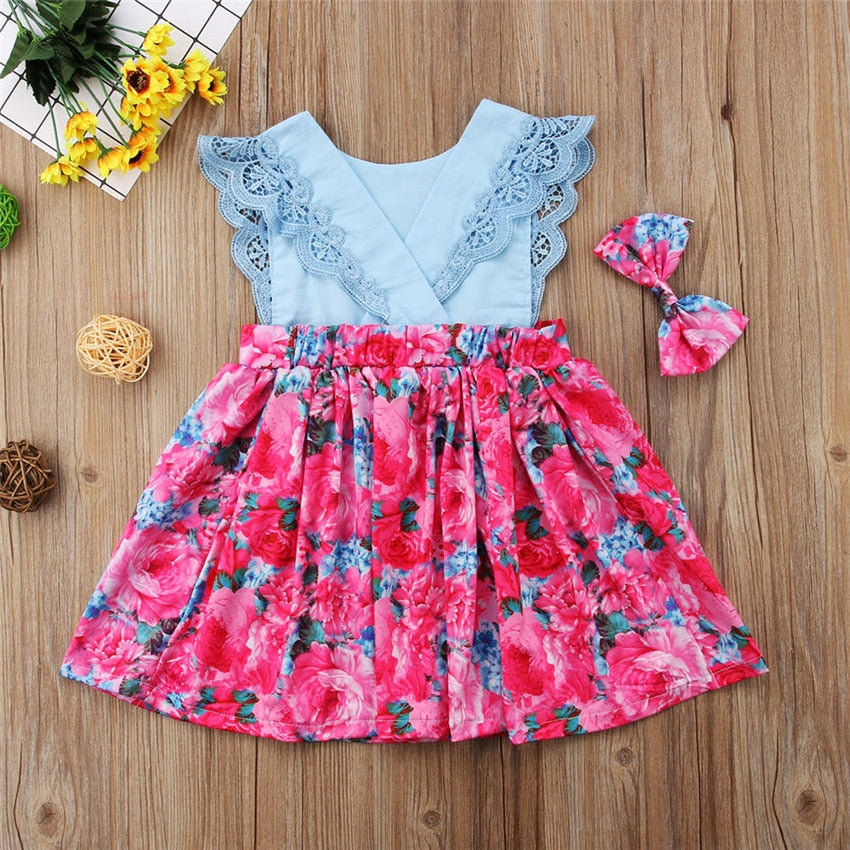 Sister Matching Clothes Kids Baby Girls Lace Romper Dress Bodysuit, zoerea.com