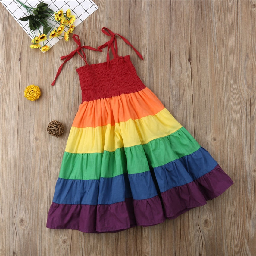 Baby Girl Rainbow Dress 2019 New Fashion Sleeveless Long Dress, zoerea.com