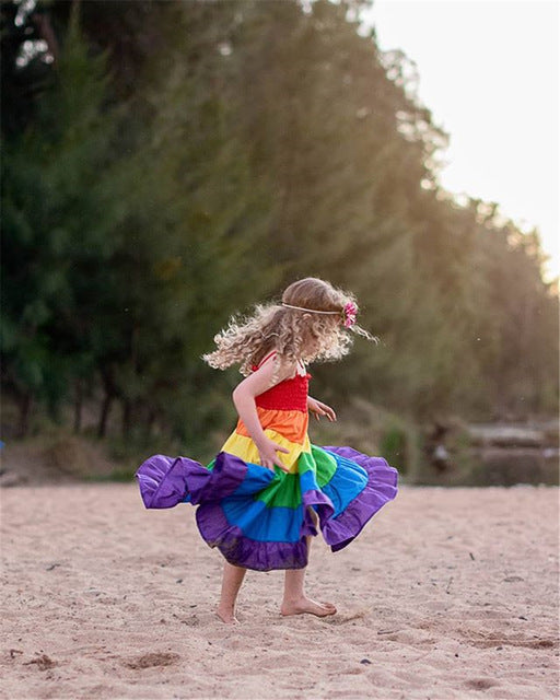 Baby Girl Rainbow Dress 2019 New Fashion Sleeveless Long Dress, zoerea.com