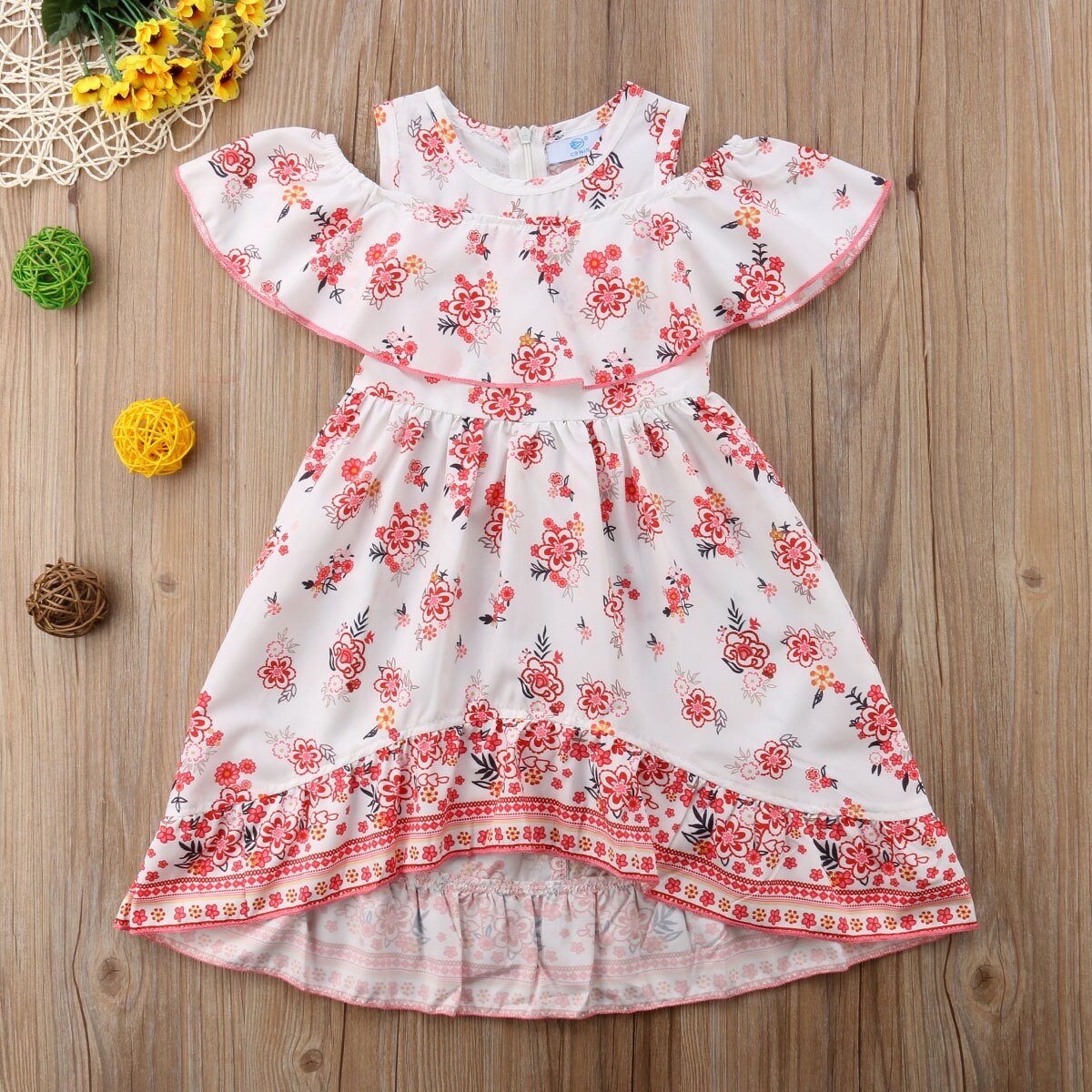 Baby Toddler Kids Girl Floral Casual Dress Baby Girl Toddler Kids Dress, zoerea.com