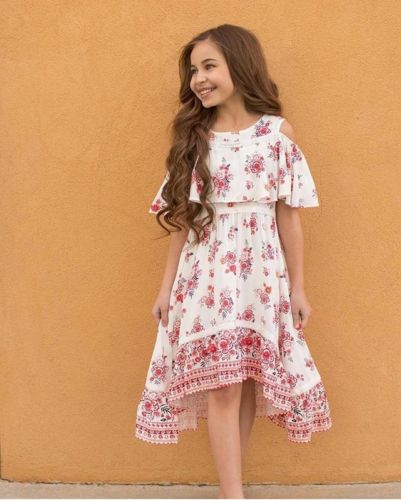 Baby Toddler Kids Girl Floral Casual Dress Baby Girl Toddler Kids Dress, zoerea.com