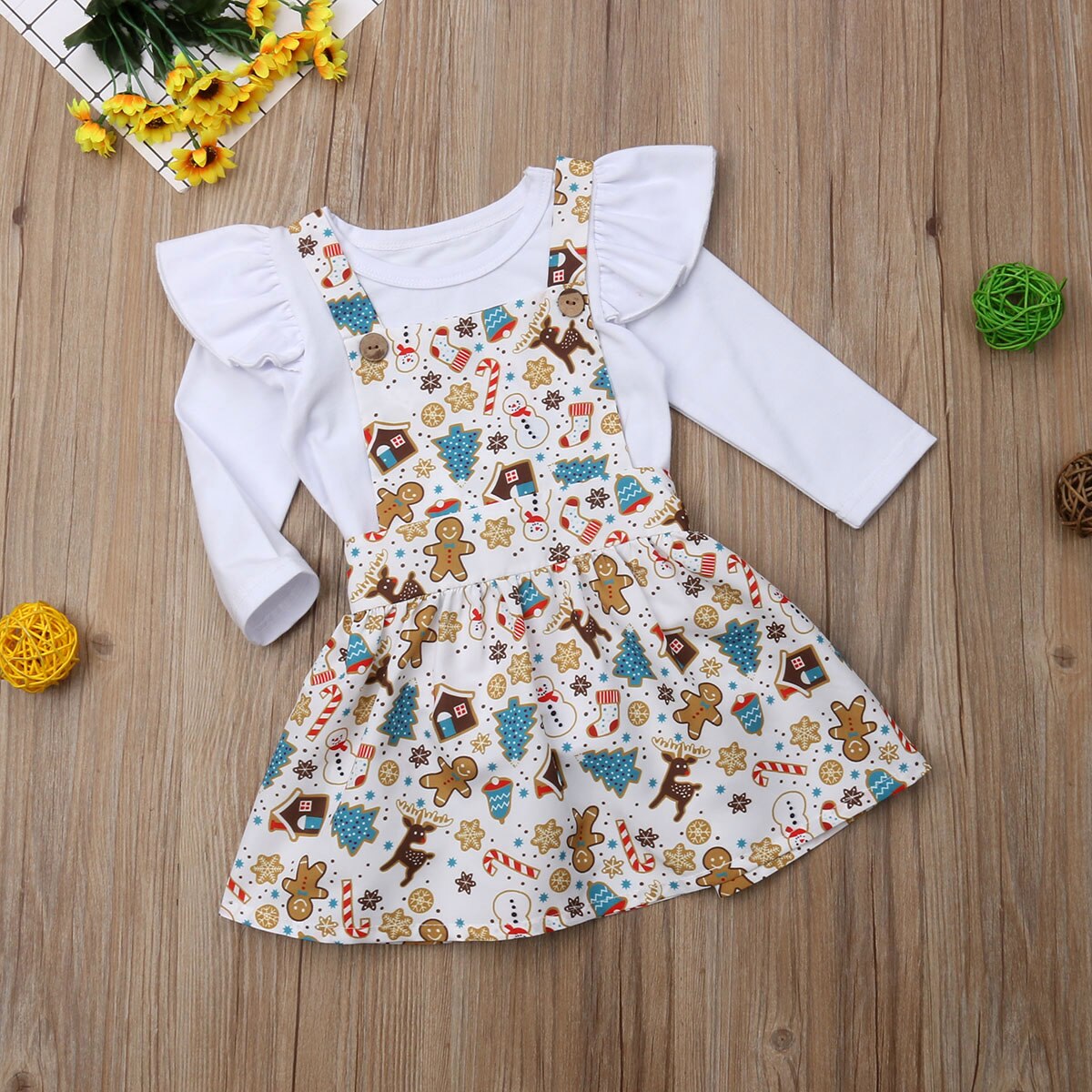 Xmas Toddler Baby Girl Clothes Romper Bodysuit Jumpsuit Floral Outfits, zoerea.com