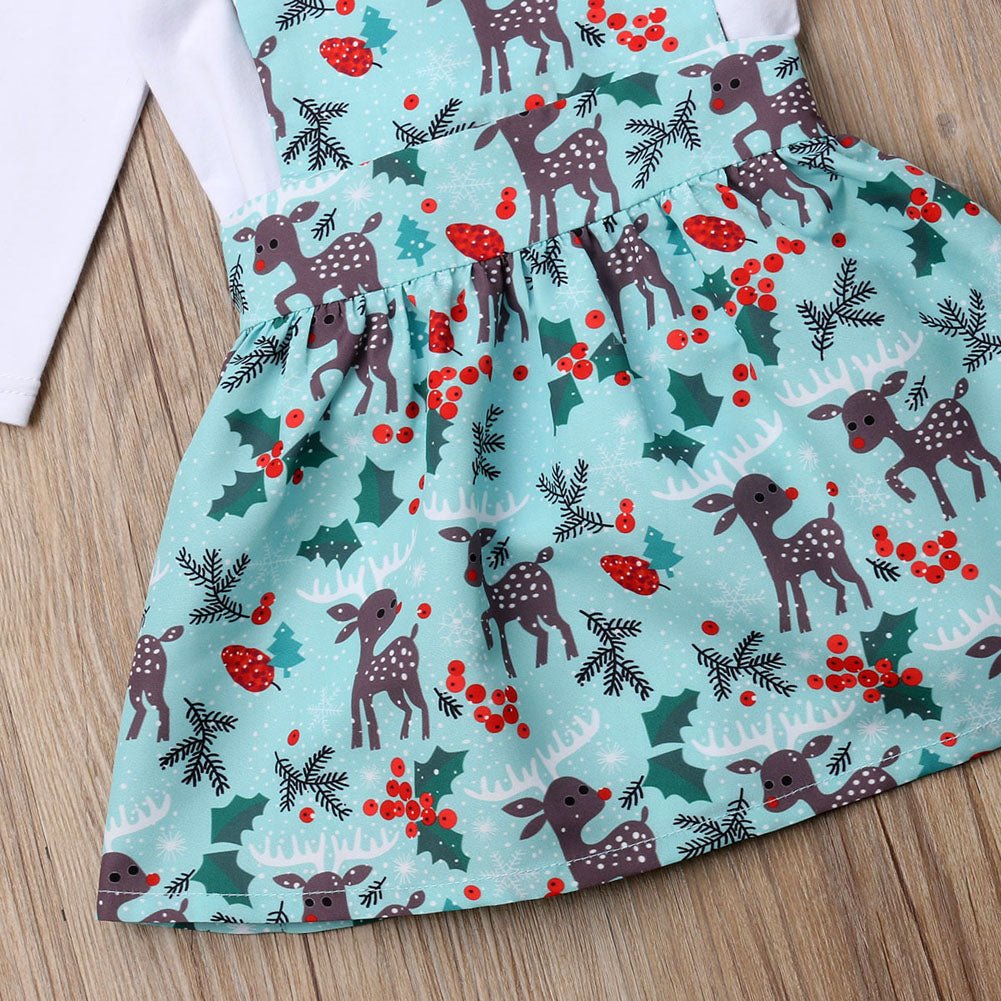 Xmas Toddler Baby Girl Clothes Romper Bodysuit Jumpsuit Floral Outfits, zoerea.com