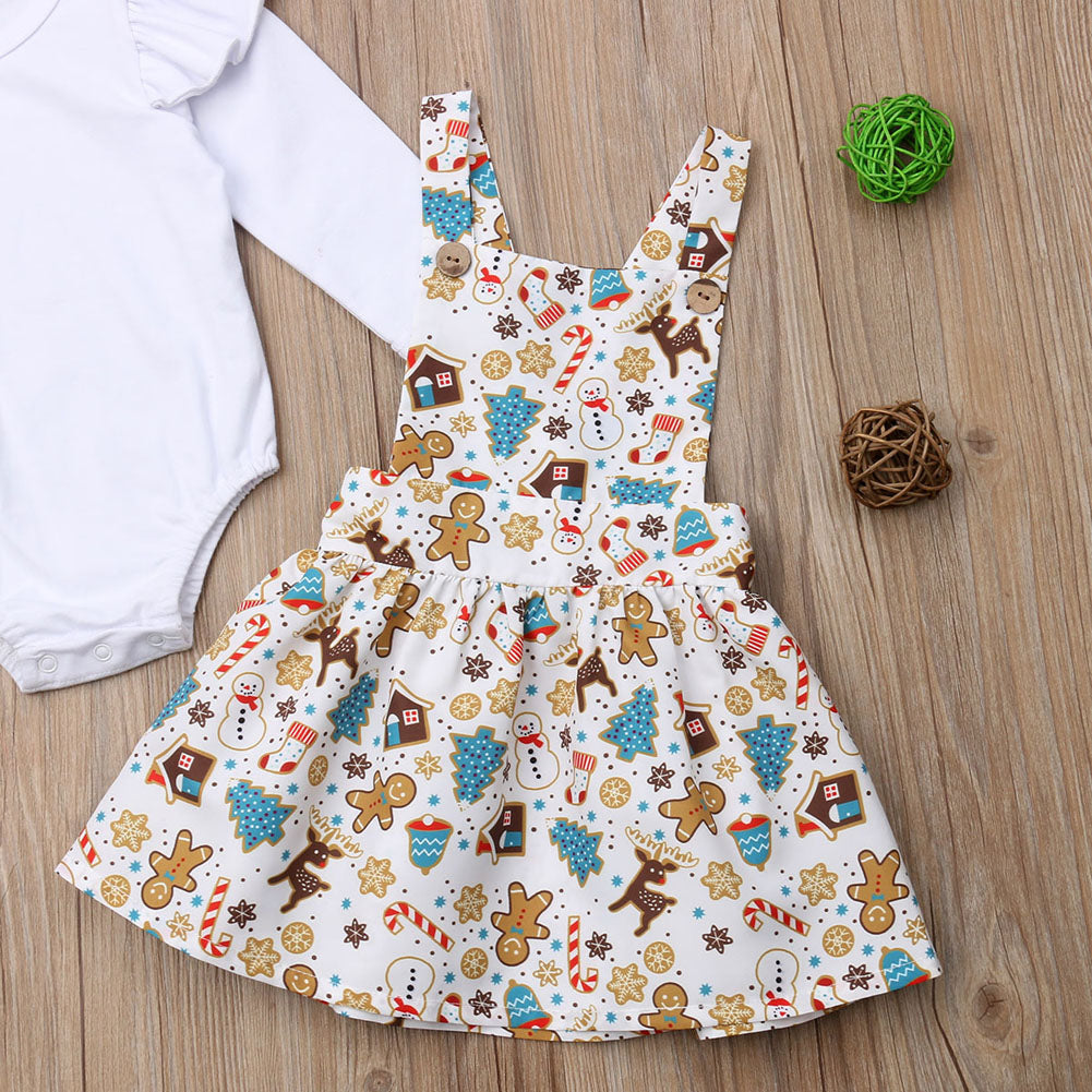 Xmas Toddler Baby Girl Clothes Romper Bodysuit Jumpsuit Floral Outfits, zoerea.com