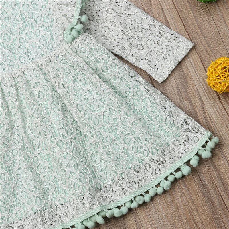 Toddler Baby Girl Autumn Lace Kids Long Sleeve Princess Party Dress, zoerea.com