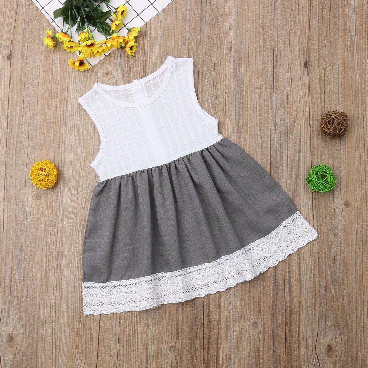 Kids Baby Girl Vest Clothes Sleeveless Princess Party Tutu Lace Dress, zoerea.com