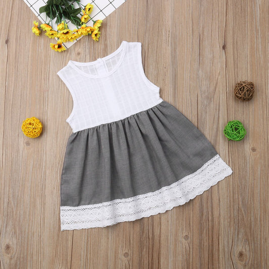 Kids Baby Girl Vest Clothes Sleeveless Princess Party Tutu Lace Dress, zoerea.com