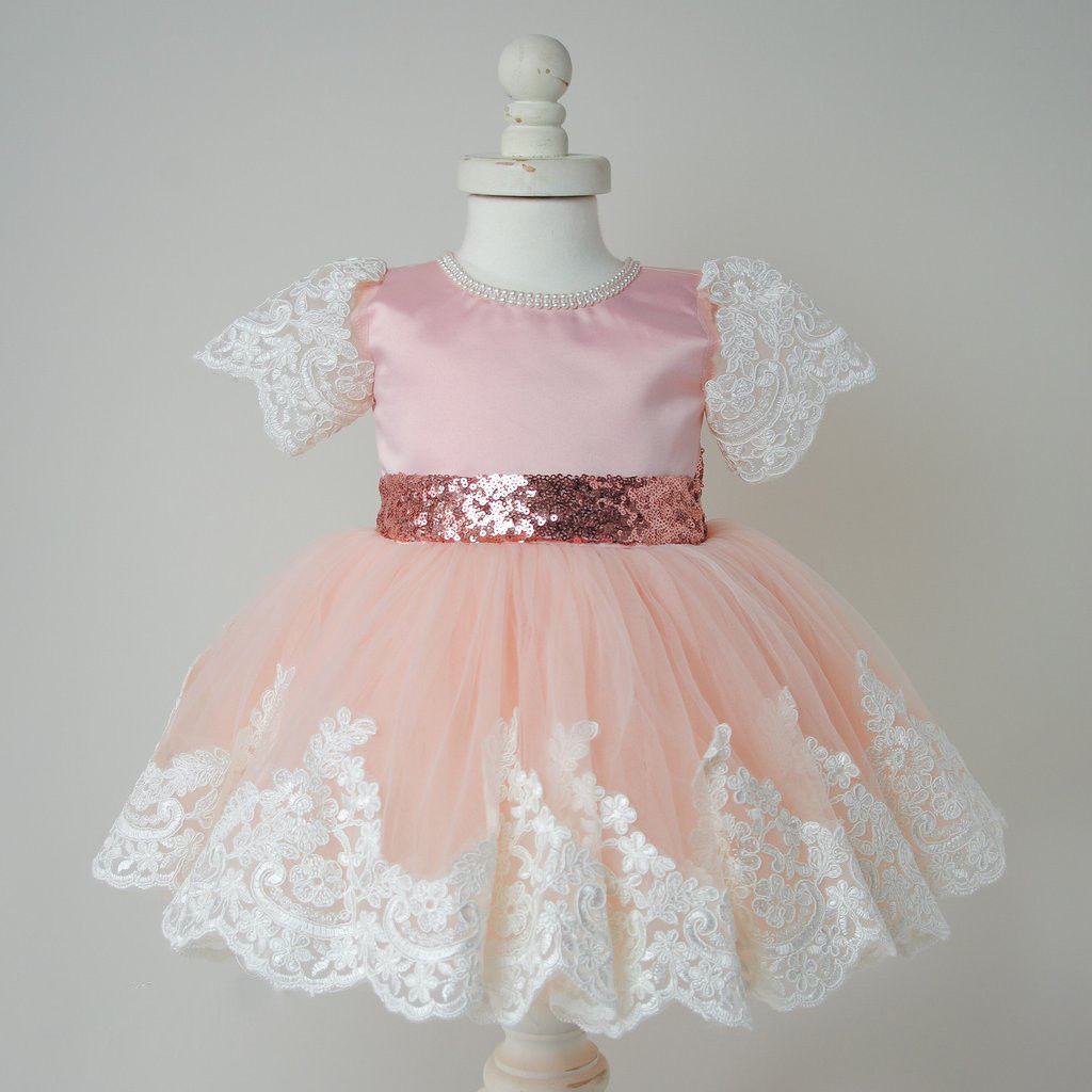 Kids Baby Girl Flower Princess Bridesmaid Petal Tulle Party Formal Dress, zoerea.com