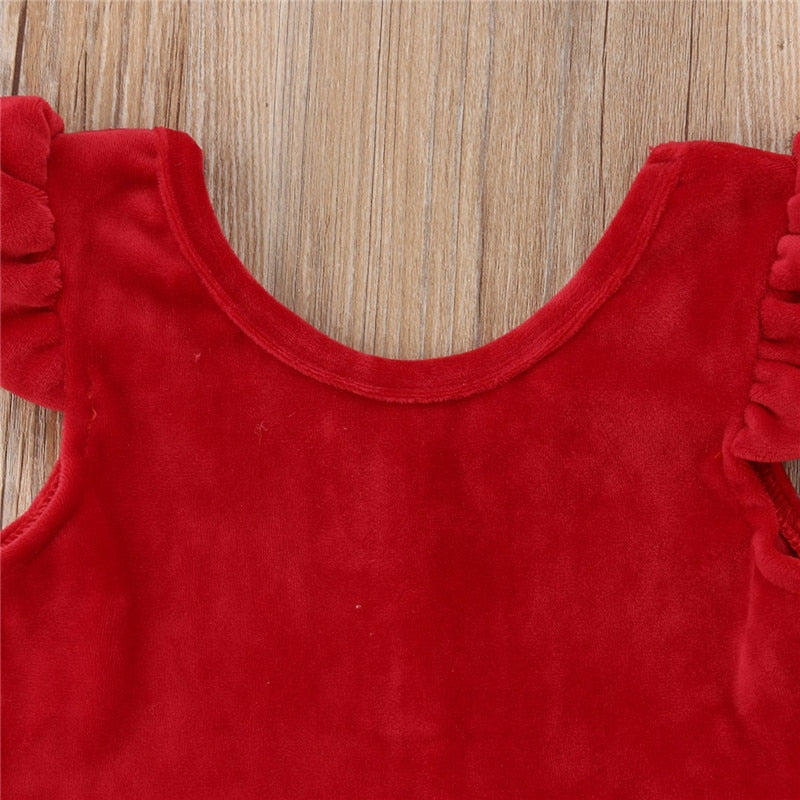 Toddler Kids Baby Girl Christmas Red Layered Pageant Party Tulle Dress, zoerea.com