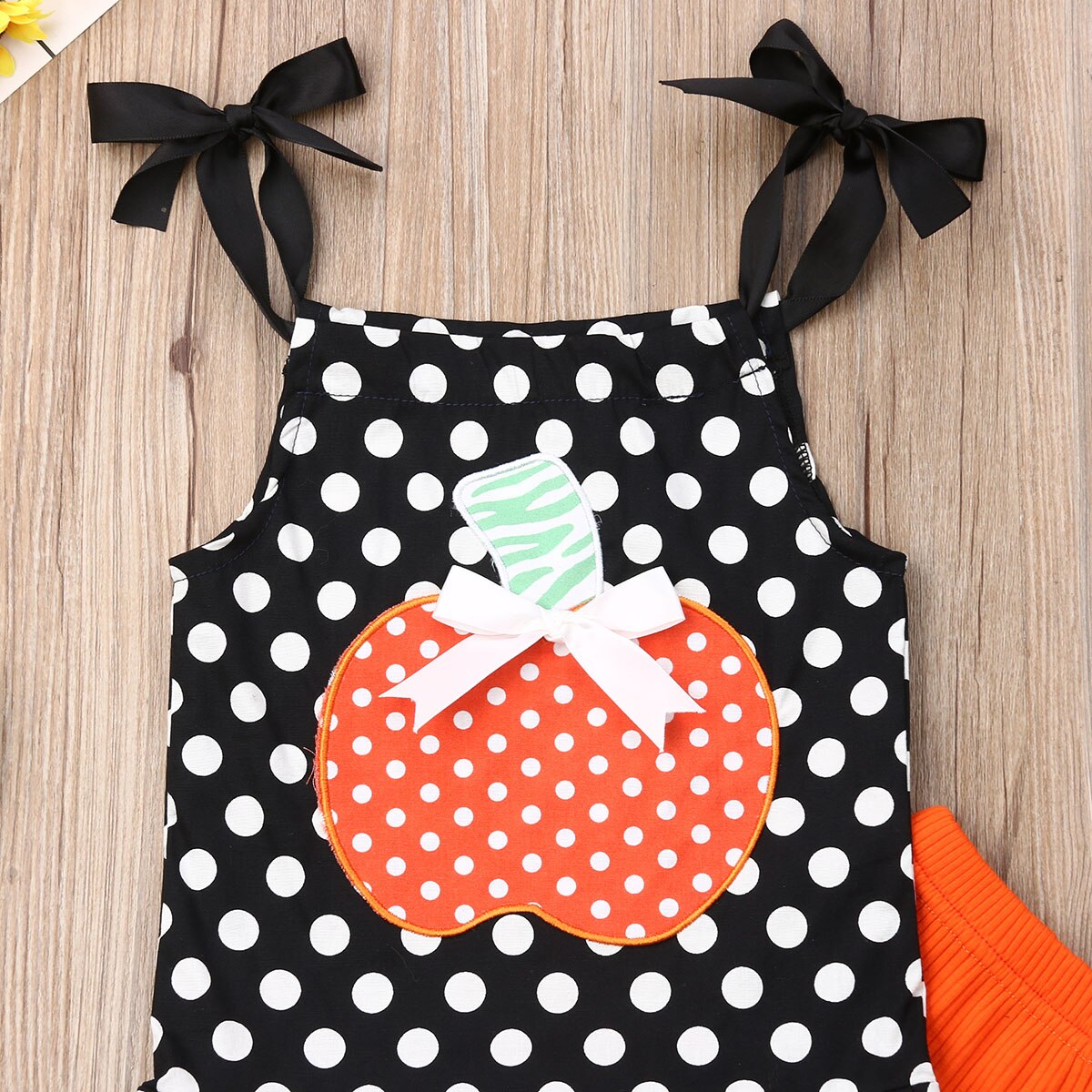 Newborn Baby Girl Summer Clothing Halloween Sleeveless Top Pumpkin Set, zoerea.com