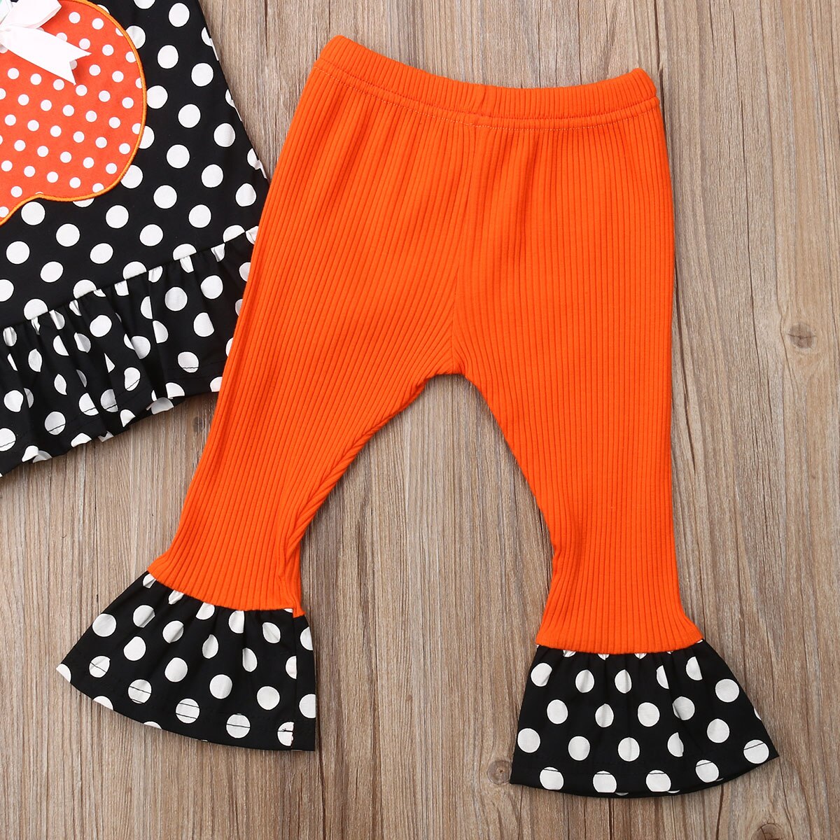 Newborn Baby Girl Summer Clothing Halloween Sleeveless Top Pumpkin Set, zoerea.com