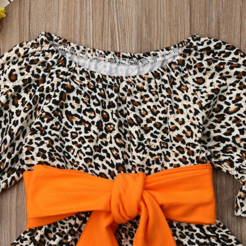 Baby Girl Kid Leopard Romper Dress Halloween Pumpkin Dresses, zoerea.com