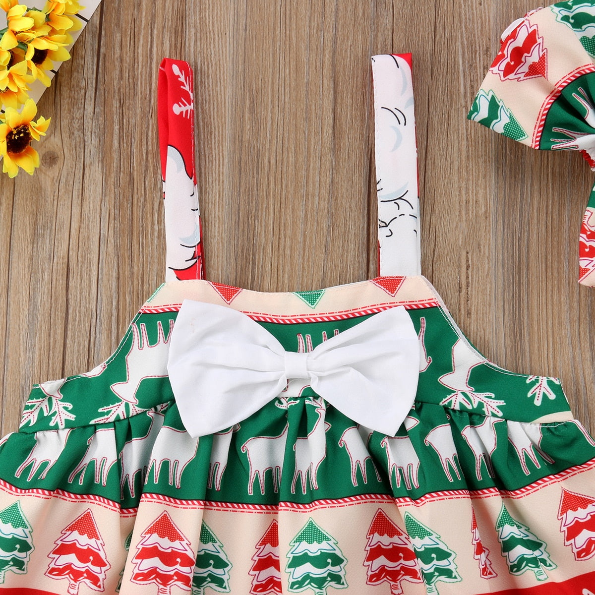 Christmas Toddler Girl Kids Santa Claus Strap Tops Party Dress, zoerea.com