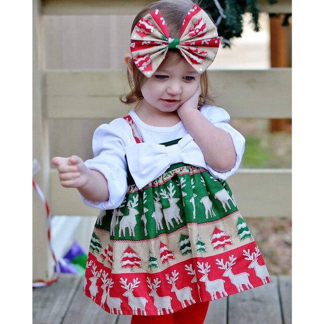 Christmas Toddler Girl Kids Santa Claus Strap Tops Party Dress, zoerea.com