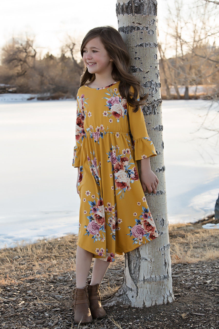 Family Dress Mother and Daughter Matching Outfits Clothes Floral Dress, zoerea.com