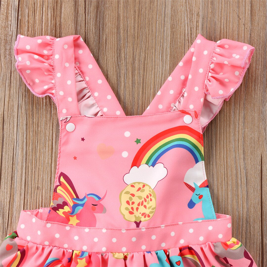 Toddler Kid Baby Girls Sleeveless Unicorn Backless Party Pageant Dress, zoerea.com