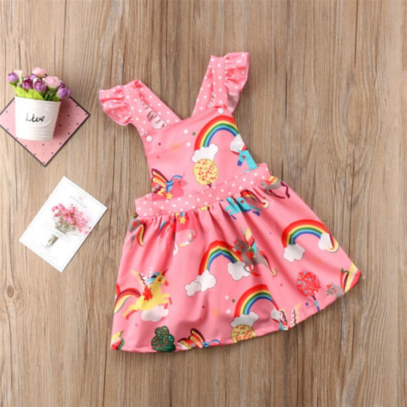 Toddler Kid Baby Girls Sleeveless Unicorn Backless Party Pageant Dress, zoerea.com