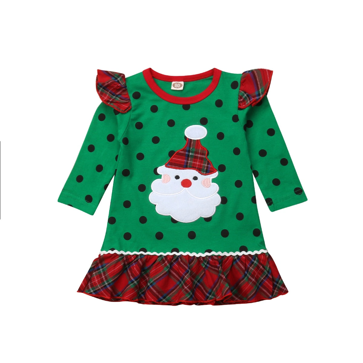 Kids Baby Girls Santa Claus Xmas Princess Party Pageant Cotton Dress, zoerea.com