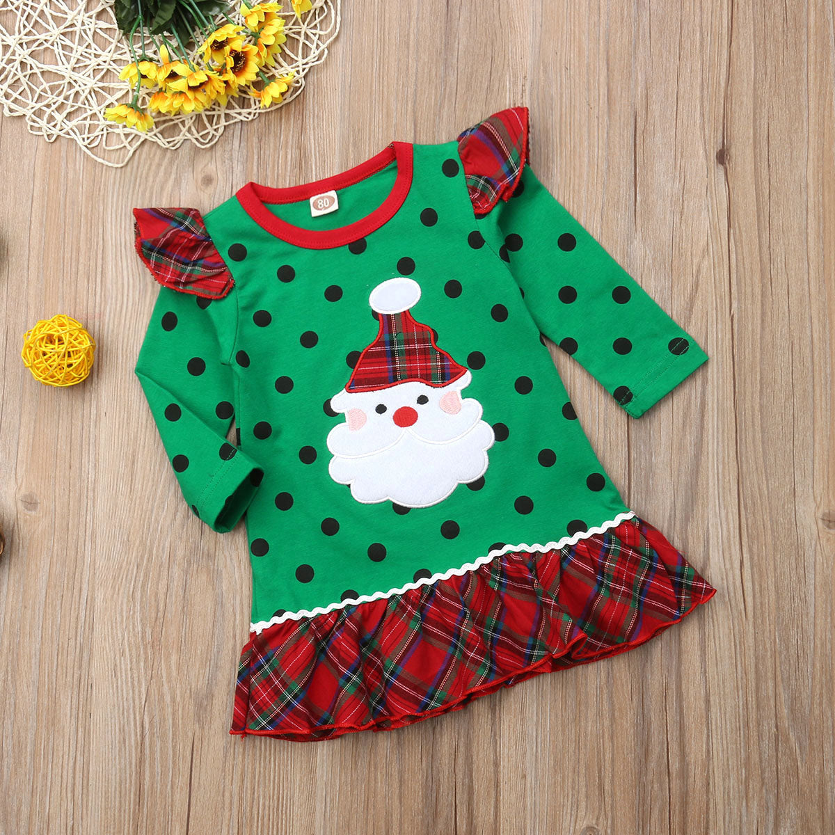 Kids Baby Girls Santa Claus Xmas Princess Party Pageant Cotton Dress, zoerea.com