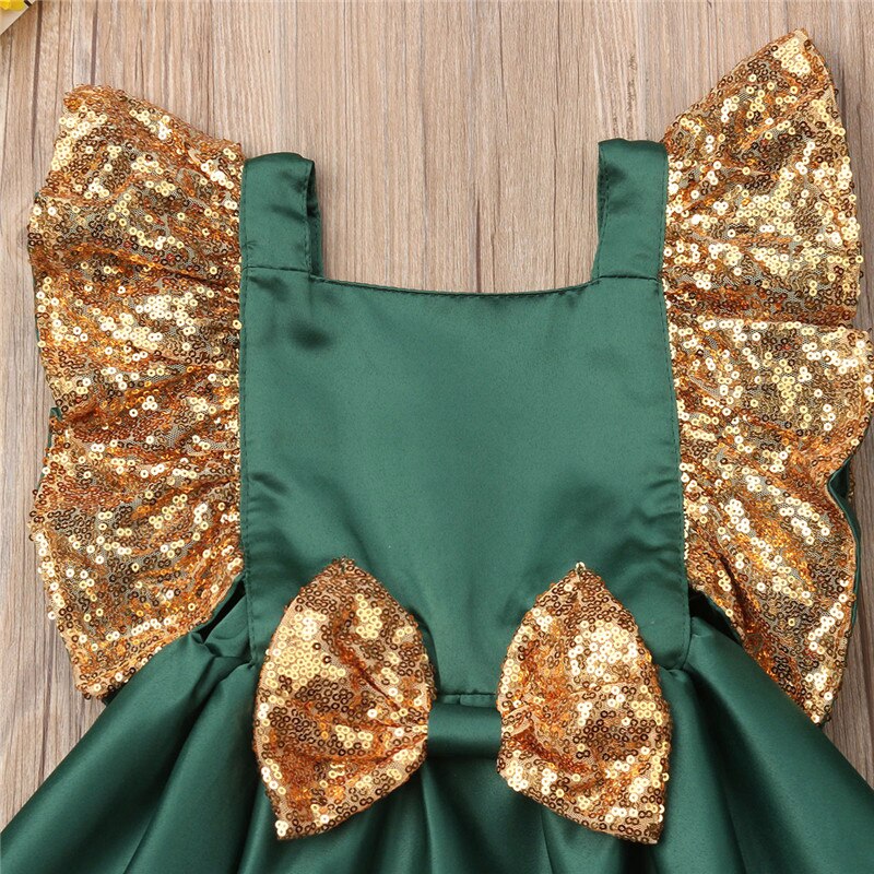 Baby Girl Sequins Bowknot Wedding Party Christmas Princess Dresses, zoerea.com