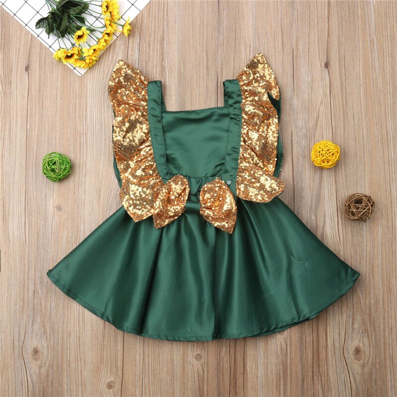 Baby Girl Sequins Bowknot Wedding Party Christmas Princess Dresses, zoerea.com