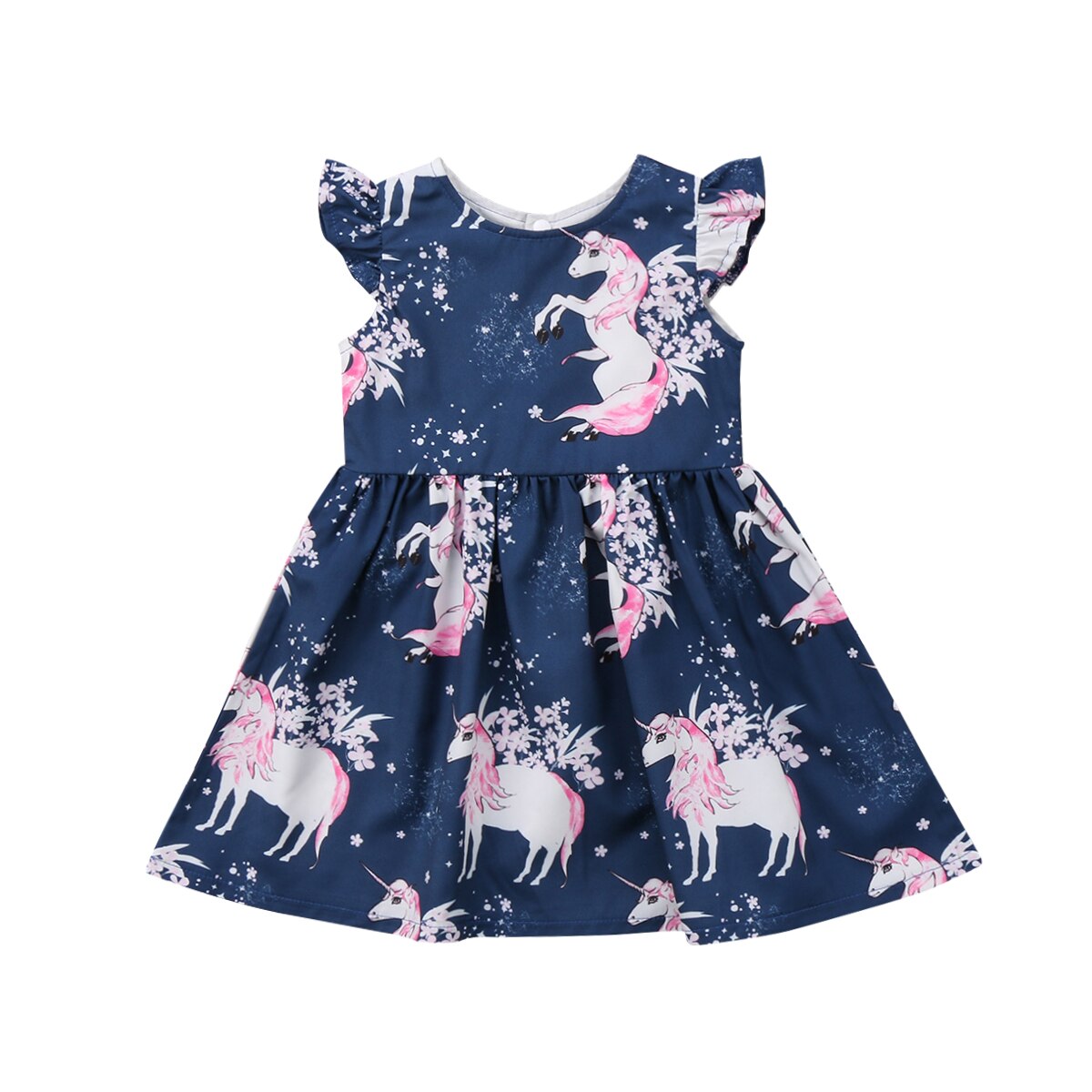 Toddler Kids Baby Girls Unicorn Floral Party Pageant Dress Sundress, zoerea.com