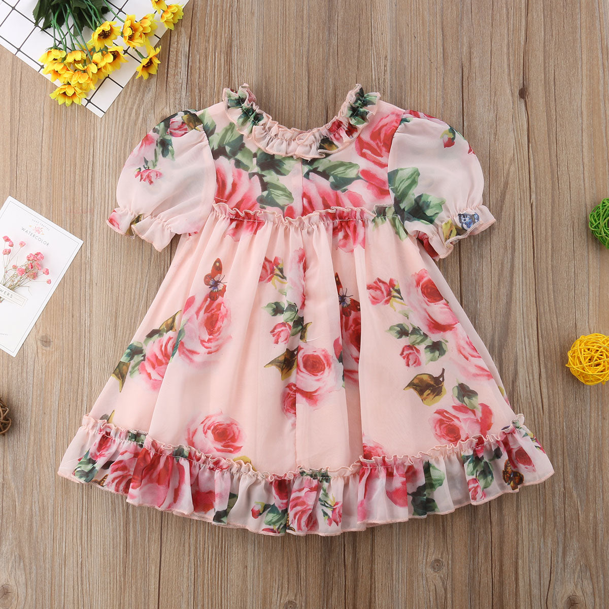 Cute Kids Baby Girls Floral Party Pageant Tulle Formal Tutu Dress, zoerea.com