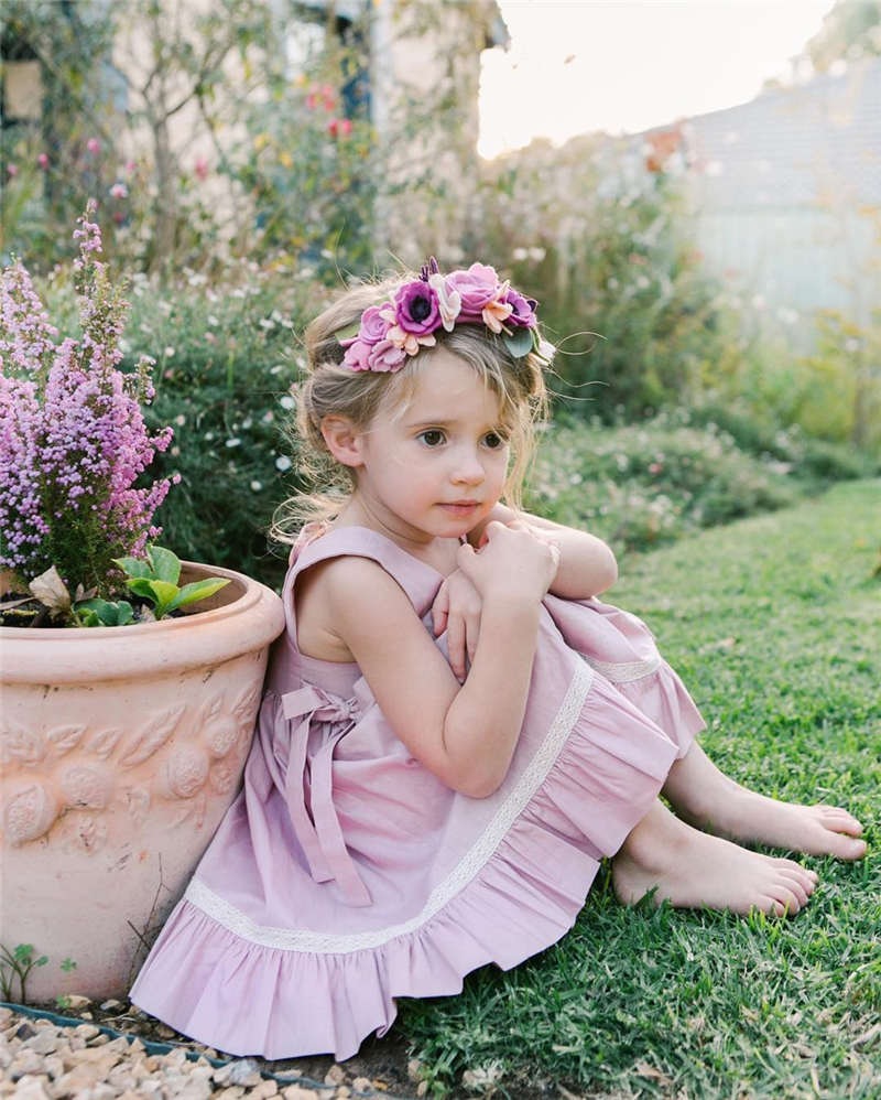 2019 Summer Baby Girl Princess Dress Pink Lace Sleeveless Dresses, zoerea.com