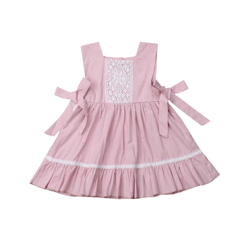 2019 Summer Baby Girl Princess Dress Pink Lace Sleeveless Dresses, zoerea.com