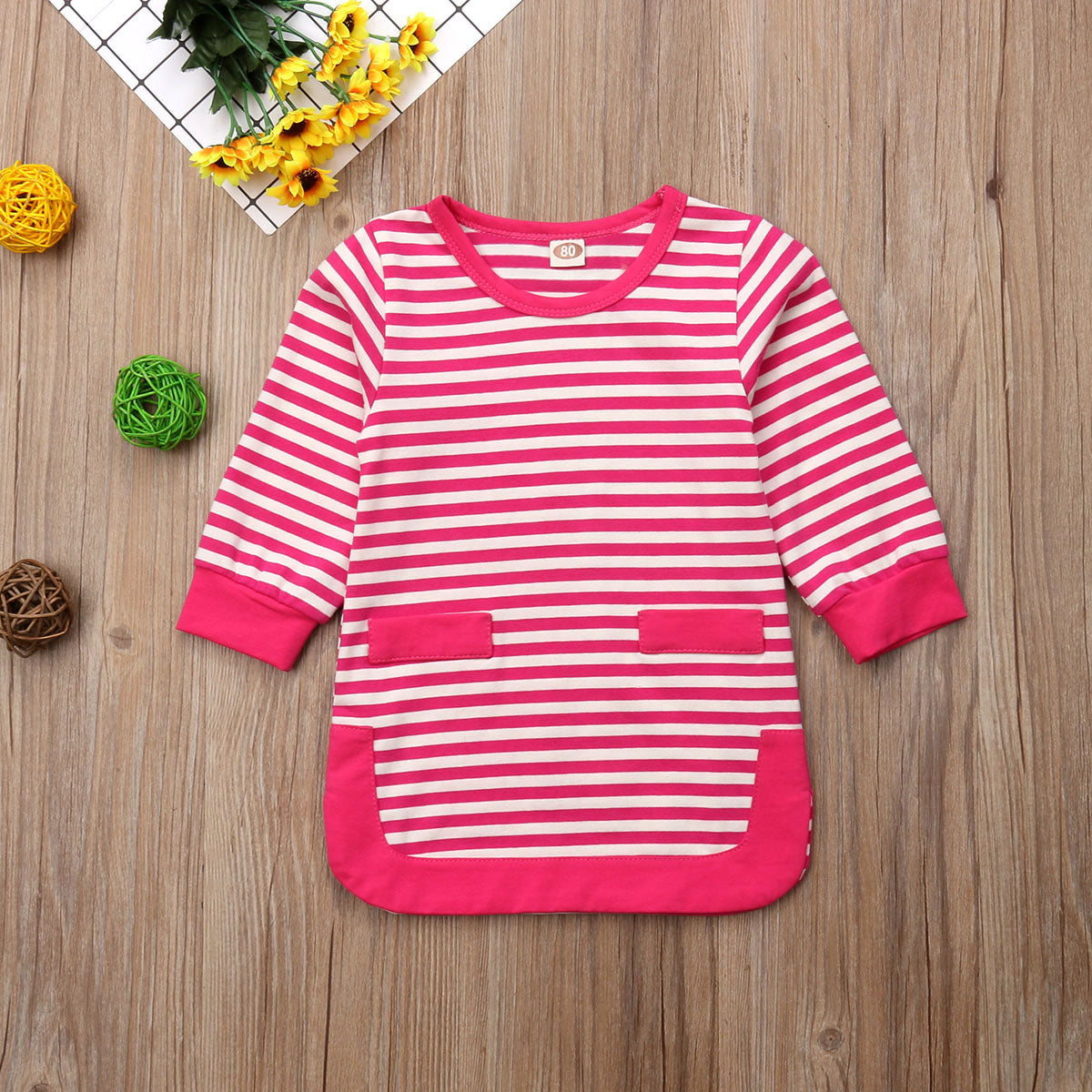 Kids Baby Girls Striped Princess Party Clothes Cotton Pageant Dress, zoerea.com