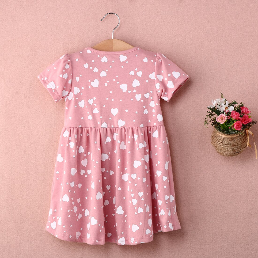 Kids Infant Baby Girls Love Heart 100% Cotton Princess Party Dress, zoerea.com