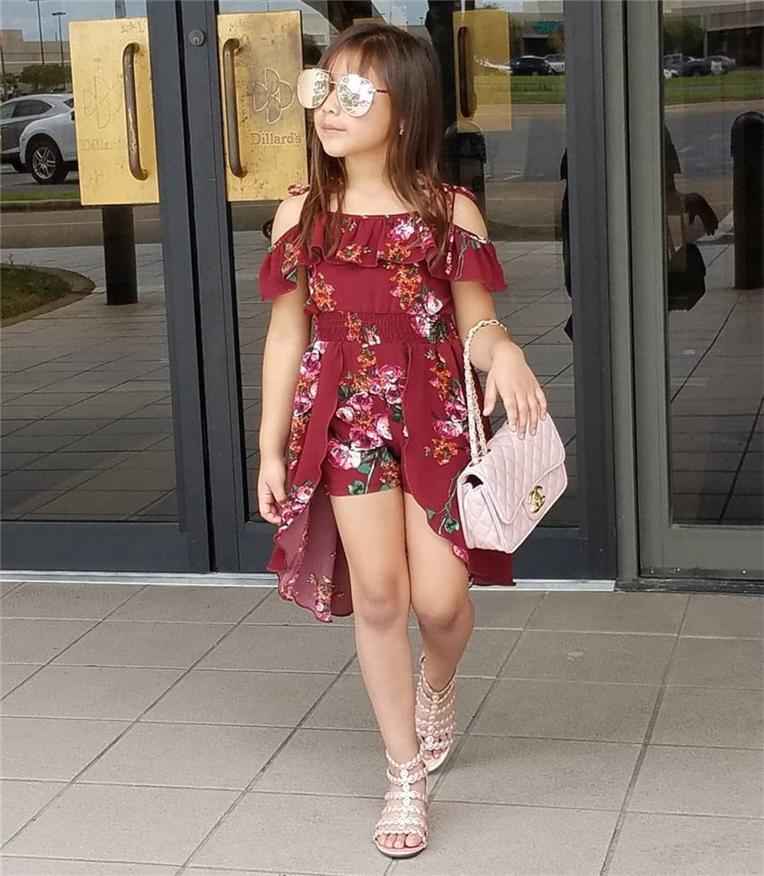 Baby Girl Summer Romper Jumpsuit  Floral Casual Dress Girl Jumpsuit, zoerea.com