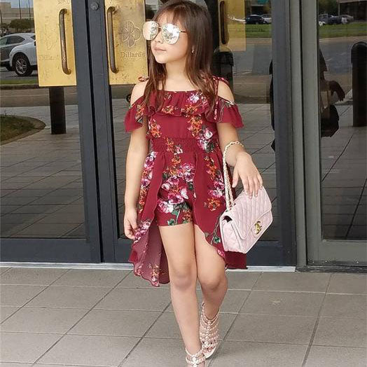 Baby Girl Summer Romper Jumpsuit  Floral Casual Dress Girl Jumpsuit, zoerea.com