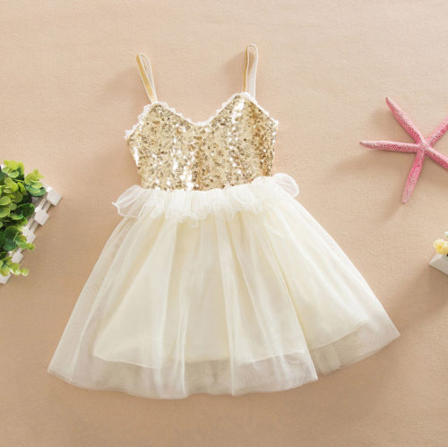 Princess Kids Baby Girl Dress Sequins Tulle Dress Gown Party Dresses, zoerea.com