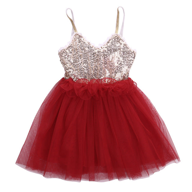 Princess Kids Baby Girl Dress Sequins Tulle Dress Gown Party Dresses, zoerea.com