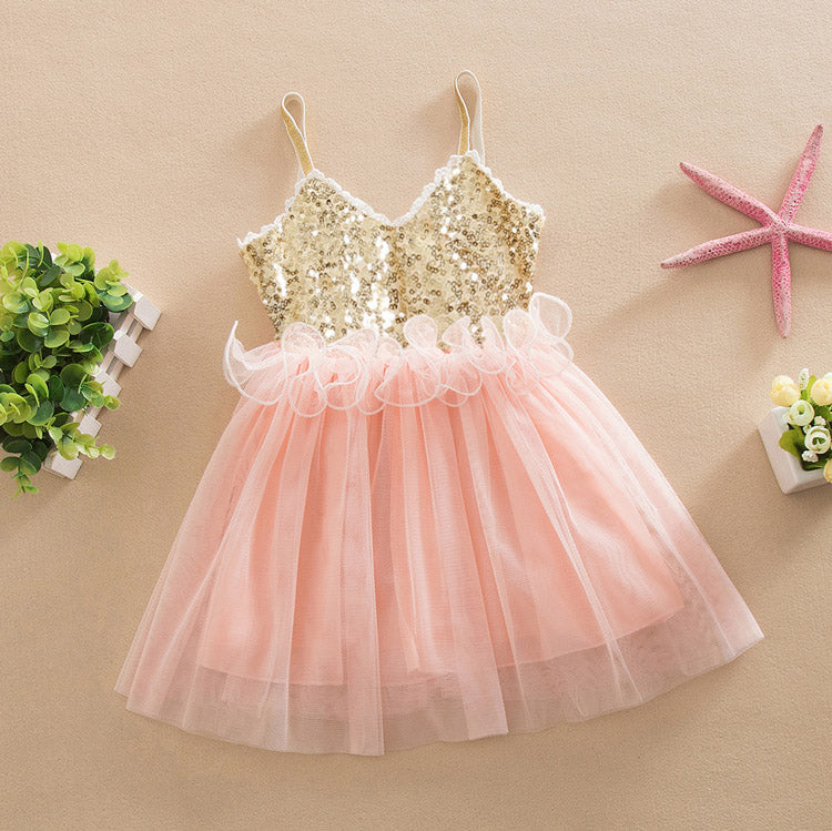 Princess Kids Baby Girl Dress Sequins Tulle Dress Gown Party Dresses, zoerea.com